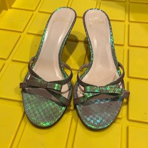 J Crew 9.5 Iridescent Kitten Heels